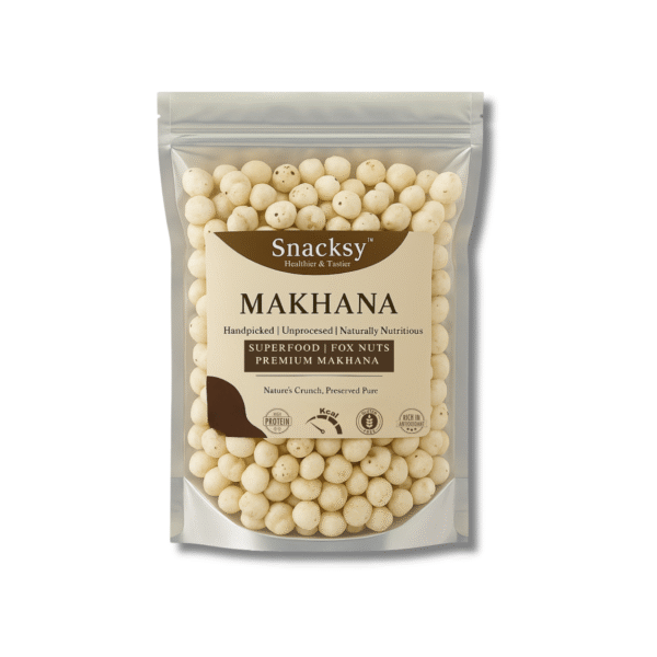 Snacksy™ Premium Raw Makhana 250g – Handpicked | Unprocessed, Gluten-Free Fox Nuts | High Protein, Low Calorie Snack